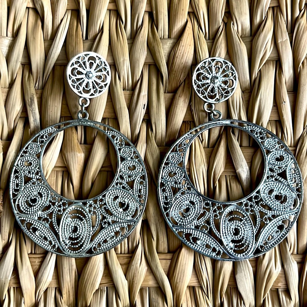 3/$11 Large Silver Earrings